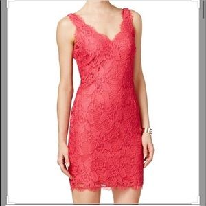 Adrianna Papell red lace mini dress